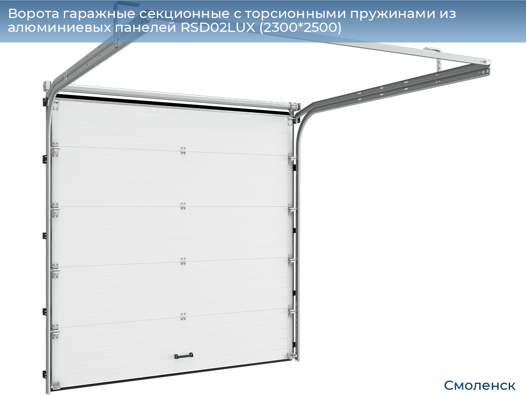 Ворота гаражные секционные с торсионными пружинами из алюминиевых панелей RSD02LUX (2300*2500), smolensk.doorhan.ru