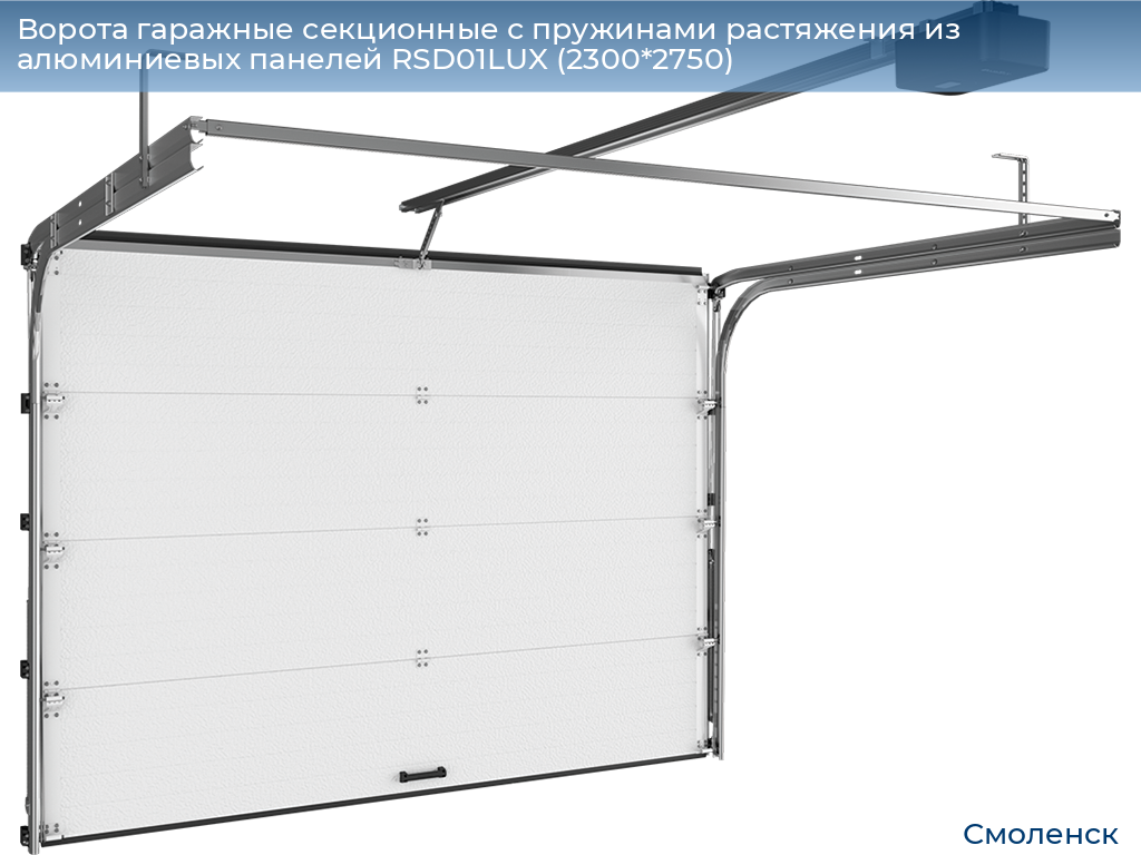 Ворота гаражные секционные с пружинами растяжения из алюминиевых панелей RSD01LUX (2300*2750), smolensk.doorhan.ru