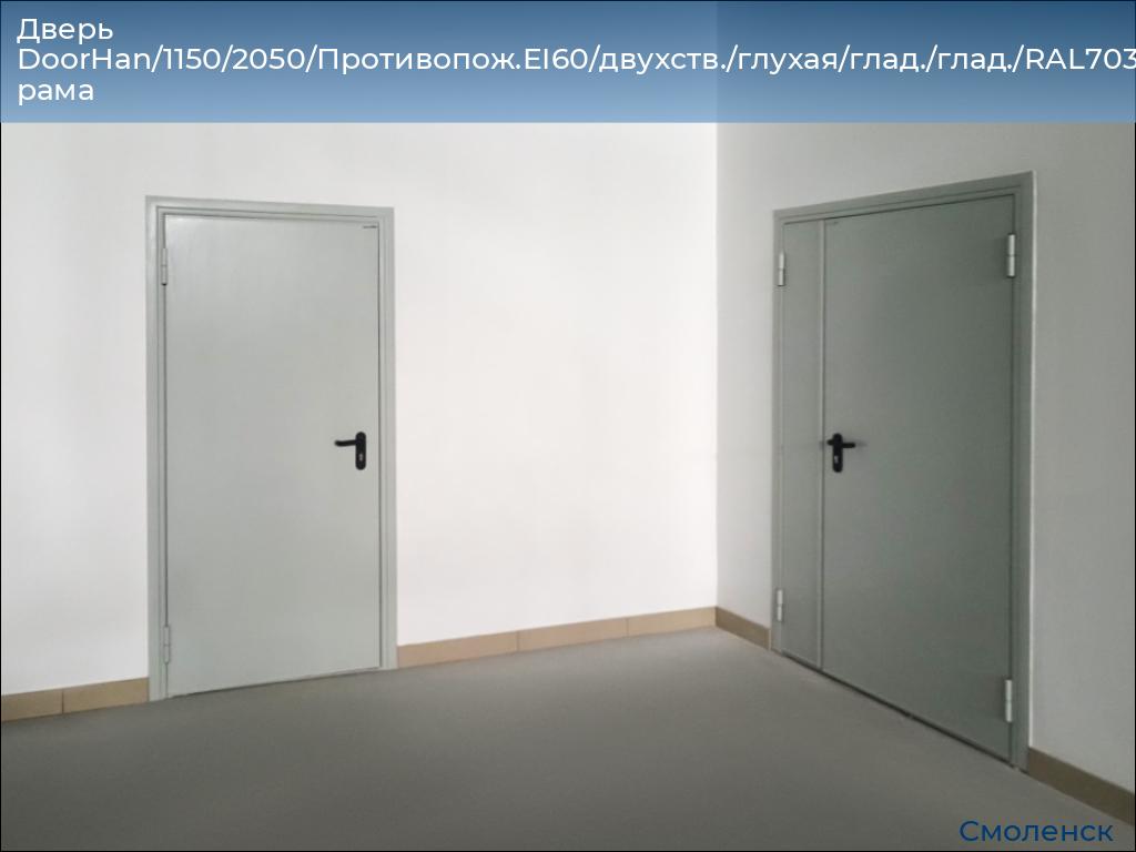 Дверь DoorHan/1150/2050/Противопож.EI60/двухств./глухая/глад./глад./RAL7035/прав./угл. рама, smolensk.doorhan.ru