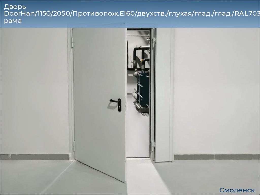 Дверь DoorHan/1150/2050/Противопож.EI60/двухств./глухая/глад./глад./RAL7035/прав./угл. рама, smolensk.doorhan.ru