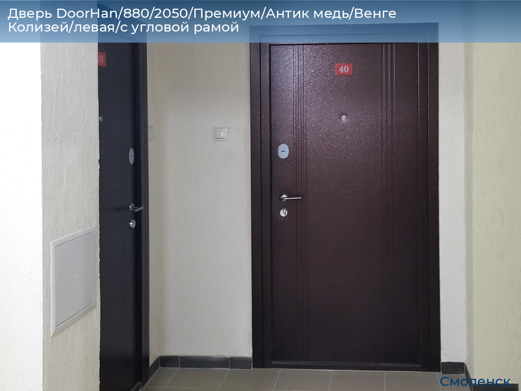 Дверь DoorHan/880/2050/Премиум/Антик медь/Венге Колизей/левая/с угловой рамой, smolensk.doorhan.ru