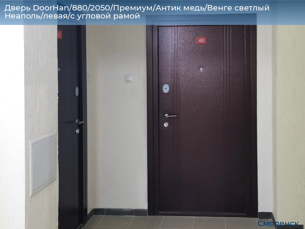Дверь DoorHan/880/2050/Премиум/Антик медь/Венге светлый Неаполь/левая/с угловой рамой, smolensk.doorhan.ru