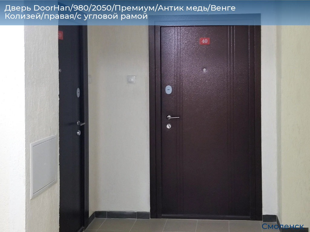 Дверь DoorHan/980/2050/Премиум/Антик медь/Венге Колизей/правая/с угловой рамой, smolensk.doorhan.ru