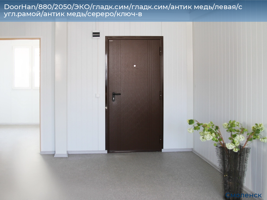 DoorHan/880/2050/ЭКО/гладк.сим/гладк.сим/антик медь/левая/с угл.рамой/антик медь/сереро/ключ-в, smolensk.doorhan.ru